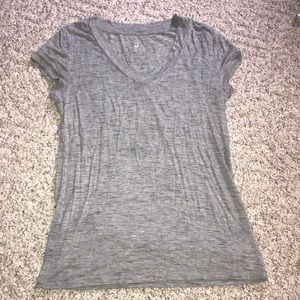 Heather gray v neck- stretchy fabric